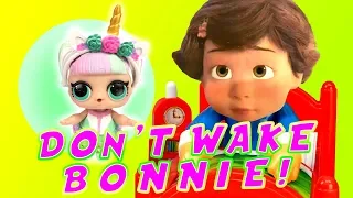 Toy Story 4 Don't Wake Daddy Bonnie Game! W/ LOL Surprise Doll Unicorn, Woody & Rex