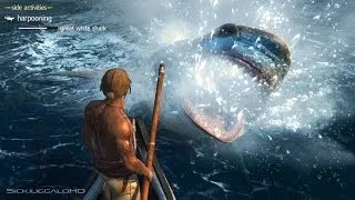 Assassin's Creed IV: Black Flag - Great White Shark Harpooning WTF AC4