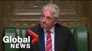 UK Speaker John Bercow gives emotional statement after MPs bid farewell