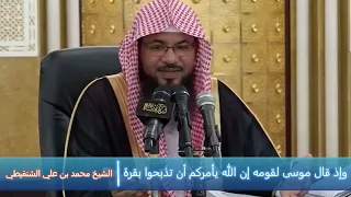 وإذ قال موسى لقومه إن الله يأمركم أن تذبحوا بقرة - الشيخ محمد بن علي الشنقيطي