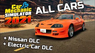 Car Mechanic Simulator 2021 all cars (includes Nissan and Electric Car DLC)