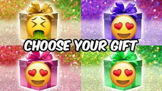 CHOOSE YOUR GIFT 💝🤮| 4 gift box challenge, GOLD, PURPLE, PINK & GREEN #giftboxchallenge