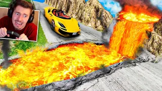 DESCI uma ladeira a 300km/h na LAVA! - BeamNG Drive