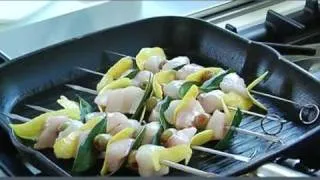 Fish Kebabs on Warm Tomatoes