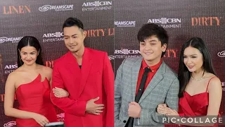 Franseth and Janine Gutierrez and Zanjoe Marudo red carpet AT DIRTY LINEN PRESS CON