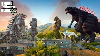 Godzilla Ultima and Kong Vs Mechagodzilla and Mechani Kong - GTA V Mods Battle