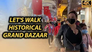Istanbul Walking Tour- Famous GrandBazaar Inside- 4K UHD 60 FPS