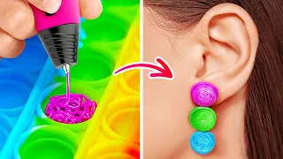 BUNTE BASTELEIN MIT 3D-STIFT || DIY-Schmuck| Ideen für Eltern! Heißkleber vs 3D-Stift von 123 GO!