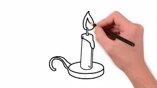 How To Draw a Simple Candle For kids | Candle Easy Drawing For Kids | Birthday Candle Drawing