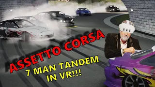 Brooklyn Park Mayhem!! 7 CAR TANDEM TRAIN!!! | POV VR Drifting | Assetto Corsa | BDC Street BMW M3