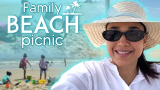 Family beach picnic