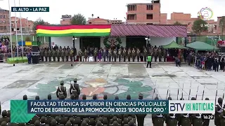 Presidente Arce llega hasta la ciudad de El Alto para participar del acto de egreso de la FATESCIPOL