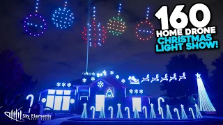 WILD Home Christmas Light Show! | 160 Drones | Sky Elements Drones