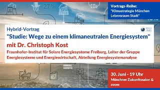 Vortrag | Dr. Christoph Kost: „Studie: Wege zu einem klimaneutralen Energiesystem“