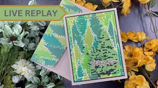 🟣LIVE REPLAY! Elegant Pines Card and Envelope | Honey Bee Stamps