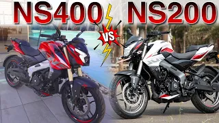 Ns400 vs Ns200 complete difference explained | 2024 Bajaj pulsar Ns400 vs Ns200 which 1 should u buy