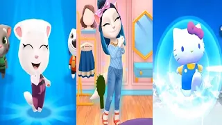 SONIC DASH NEW CHARACTER  HELLO KITTY VS My Talking Angela 2 VS Talking Tom Jetski 2 Gameplay 2021