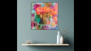 Spontaneous Abstract Floral painting /Easy Acrylic Painting/Tutorial/MariArtHome