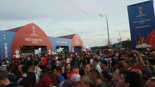 Очередь на FIFA FAN FEST KAZAN на матч Бразилия- Бельгия.