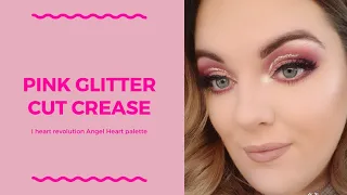 Pink drugstore glitter cut crease! I heart revolution angel heart palette!!