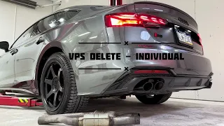 Stock exhaust vs VPS Pre-muffler resonator delete Audi S5 B9.5