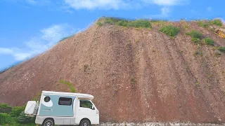 car camping | Make sushi in front of Ayers Rock in Japan and stay in the car | kei truck camper[SUB]