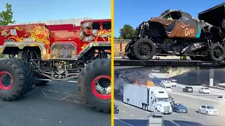 5 Alarm Debuts! Monster Truck Trailer Catches Fire?! Monster Truck News