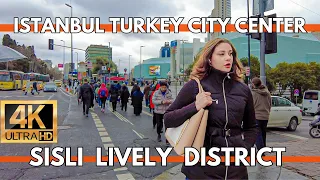 ISTANBUL TURKEY 2024 CITY CENTER LIVELY ŞİŞLİ DISTRICT 4K WALKING TOUR | 1 FEBRUARY