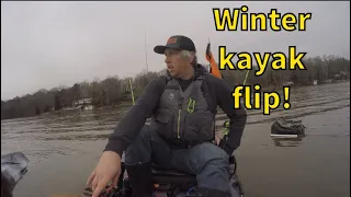 Flipped kayak in cold water! I guess the how much you rescue video I watched come to life!