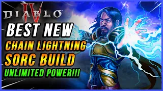 Diablo 4 BEST NEW Chain Lighting Unlimited Power Sorceress Build Guide Season 1!