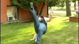 Fat Guy Fails at Kicking a Ball & We will rock you