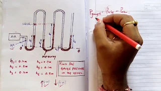 multitube manometer pressure problems (Fluid Mechanics lecture)