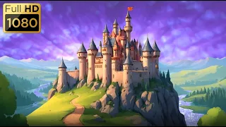 Cartoon Background - Castle on the hill.