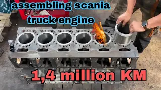 assemble scania truck engine / 1.4 million kilometers