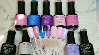 Swatching Madam Glam Gel Polishes and Builder Gels