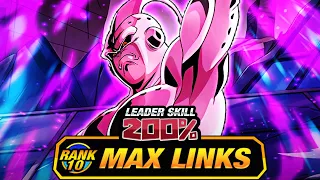 200% LEADER SKILL BUFF! LEVEL 10 LINKS 100% LR SUPER BUU! (DBZ: Dokkan Battle)