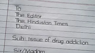 letter writing on Drugs addiction || Drug addiction Essay/Paragraph writing in English