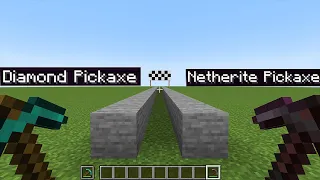 diamond pickaxe vs netherite pickaxe
