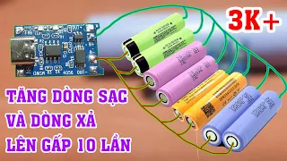 How to increase the charge and discharge current of this circuit?