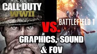 Call Of Duty COD WWII vs. Battlefield 1 BF1 - Graphics, Sound & Field Of View Comparison (PS4)