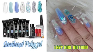 DIY LAZY GIRL METHOD Polygel nail and unboxing Saviland Polygel kit | Beginners friendly