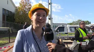 Heavy machinery used to search for survivors of collapsed building