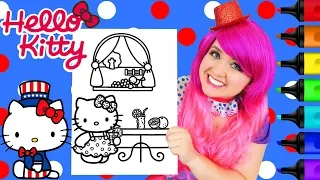 Coloring Hello Kitty 4th of July Sanrio Coloring Page Prismacolor Markers | KiMMi THE CLOWN