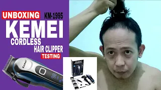 KEMEI CORDLESS HAIR CLIPPER | Unboxing and Testing