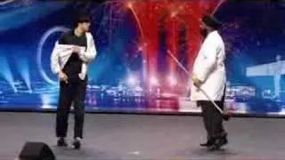 Funny Michael Jackson dancing Britains got talent 2008