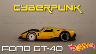 CUSTOM HOT WHEELS CYBERPUNK-DYSTOPIAN FORD GT40 RACER