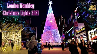 London Wembley Christmas Lights 2021🎄✨ | London Christmas Walk [4K 60fps]