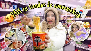 COMIENDO SOLO EN TIENDAS DE CONVENIENCIA EN COREA 😨🍜 POR 24 HORAS | Mila