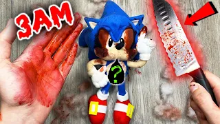 (WHAT'S INSIDE?) CUTTING OPEN SONIC.EXE DOLL AT 3AM!! *SONIC THE HEDGEHOG IS REAL*