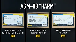 Unboxing of three different ResKit AGM-88 "HARM" Missles in 1/32 scale